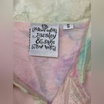 Y2K Parsley & Sage Pastel Tie Dye Silk Embroidered Butterfly Blazer Fairycore Photo 11