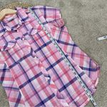 Columbia  Women’s Cotton Pink Camp Henry Short Sleeve Shirt Button Front Size L Photo 10