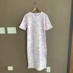 525 America 525 Tie Dye Short Sleeve Sweatshirt Dress in Electric Lilac Size Extra Small Photo 5