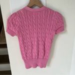 Ralph Lauren  Short Sleeve Cardigan in Ribbon Pink Photo 5