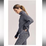 Varley Collins Tunic Sweater Merino Wool Blend Ribbed Knit Mockneck gray medium Photo 3