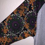 LuLaRoe  Top MARDI GRAS Gray Green Gold 2X Randy BNWT 3/4 Sleeves Baseball Tee Photo 2