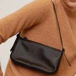 Mango Leather Baguette Shoulder Bag Photo 0