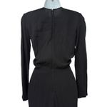 Reformation Black Ferris Textured Cut Out Tie Front Long Sleeve Jumpsuit size 0 Photo 9