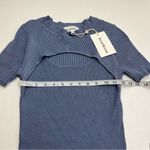 Heartloom  Rocky Top Ribbed Knit Tee Cutout Detail Dusty Blue Women SZ Large NEW‎ Photo 6