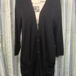 American Eagle AEO  Soft Sexy T Long Button Front Cover Up Sweater - Type Blk LG Photo 0