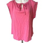 Dylan NWT, Pink Short Cap Sleeve Tie Front Cotton Top, Sz S Photo 4
