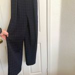Club Monaco  Dark Blue Grid Window Pane Pattern Jumpsuit 6 Navy Photo 3