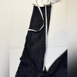 ASOS  River Island Bella Jeans Black Straight Leg Crop Raw Fringe Hem Photo 11