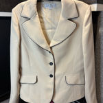 T Tahari Tahari Arthur S. Levine Beige Blazer with Dark Edging size 10 Photo 0