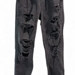 American Eagle  Black Distressed Mom Jeans- Size 2 Photo 0