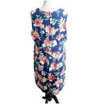 Lands' End Land’s End Women’s Plus Size 20W Floral Sheath Dress Blue Pockets Scoop Neck Photo 3