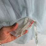 1960s Vintage Lisette Seafoam Blue Sheer Peignoir Robe and Dress Size XS Photo 7