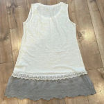 LOGO By Lori Goldstein 4/$25 LOGO Lori Goldstein Lace Crochet Tank Cream/Gray Sz XS Photo 4