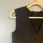 Hugo Boss Blouse 100% Silk Black V Neck Top w/ High Low Hem Sz US 2 EUC Photo 2