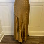 NWT Bonheur D’Amour Cowl Neck Mermaid Slip Dress Maxi Bias Cut Sz S Gold Photo 6