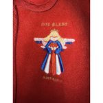 Cherokee  Women's Sz M Red Button Up Fleece Jacket Coat God Bless America Photo 1