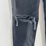ZARA Classic Mom Fit High Rise Distressed Black Jeans Photo 2