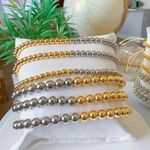 Adjustable round bead bracelet. size 8mm Gold Photo 1