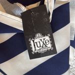 NWT Luxe Blue and White Halter Fit and Flare Mesh Back Cocktail Dress Size L Size L Photo 15