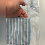 American Eagle π Outfitters Blue and White Striped Overalls Size L Photo 4