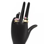 Boutique Y2K Aesthetic Daisy Beaded Gold Ring Set of 4 Photo 4