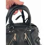 Rebecca Minkoff Moto Satchel Tote, Black Purse Crossbody Bag Top Handle Leather Photo 2