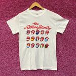 The Rolling Stones white Hot Lips around the World Logo Tee Small Photo 0