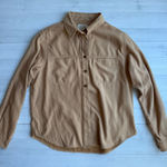 st. john's bay Tan Faux Suede Heritage Western Button Down Shirt Petite M Photo 0