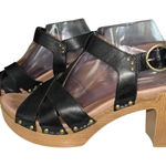 Dansko ‎ Sandals Women 41 (10.5) Daniela Black Leather Straps Platform Block Heel Photo 0