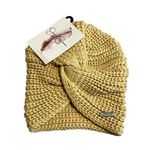 Jessica Simpson Beanie Turban Knit Hat Womens OS Tan Ruched Cap NWT NEW MSRP $30 Photo 0