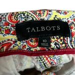 Talbots Tablots Carpri Pants Size 10 Signature Paisley Print Lightweight Photo 2