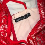 Boohoo PETITE  Red Lace V-neck Choker Dress Photo 3