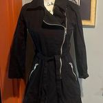 BB Dakota  Black Skirted Zip-Up Trench Jacket (XS) Photo 0