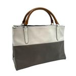 Coach  Borough Bag Colorblock Leather 32502 White Gray Handbag Purse Photo 0