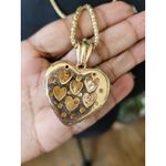 Women's Gold Heart Pendant Necklace With Rhinestones And Lobster Clasp Chain Photo 4