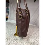 Lucky Brand  Women's Brown Leather Tote Bag Woven Details Casual​​ Photo 1