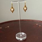 Gold Tone Victorian Style Earrings With Pearls Gold Photo 9
