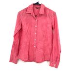 Eddie Bauer  Size XS Shirt Red Check‎ Plaid Button Up Lightweight 100% Cotton Photo 0