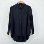 Athleta Urbanite Top Black Long Sleeve Button Up Performance Stretch Large Photo 2