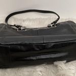 Coach Frosted Black Patent Leather Suede Zip Tote Bag Photo 4