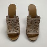 J.Crew  MARLOW HUARACHE MULES Leather Light Blush 3.5" Heel Sz 7.5 New with box Photo 1