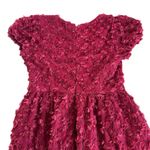 Lulus Elegant Delight Wine Red 3D Floral Lace Puff Sleeve Mini Dress Size Medium Photo 6