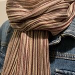 NWT Kroren Silk Striped Pashmina with Fringe at Ends Brown Photo 6