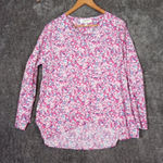 Coolibar UPF 50 tunic Top Roll Up Slerves Colorful Vacation Resort Womens Pink Size M Photo 0