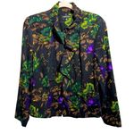 Notations  floral ruffle zip up jacket size medium Photo 0