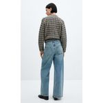 Mango  Tweed Bomber Jacket Womens sz. S Snap Buttons Cream and Navy Photo 1