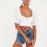 For Love & Lemons NWT Sand Dollar Eyelet Cropped Top Photo 5