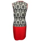 THML Shift Dress S Black Fleur De Lis Red Colorblock Sleeveless Moulin Rouge Photo 3
