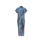 Good American  Short Sleeve Point Collar Straight  Denim jumpsuit Photo 4